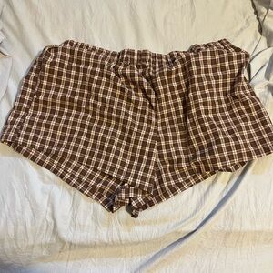 plaid shein shorts